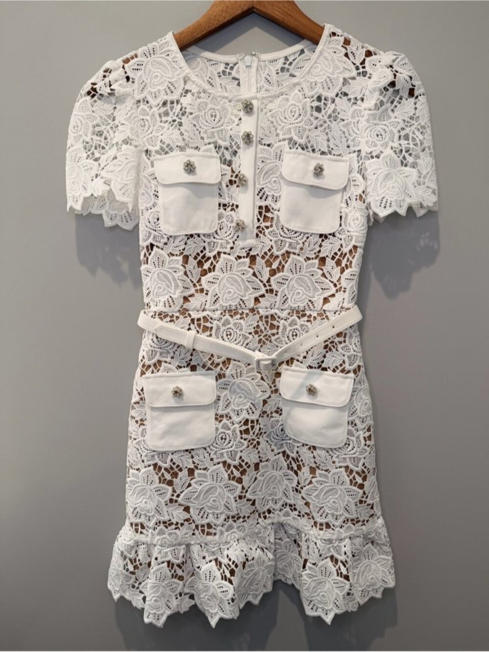 NWT Self-Portrait floral lace mini dress - Size 2